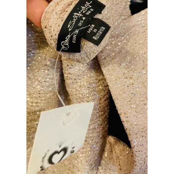 dress shirt puff gold beige ivory dress outfit - Picture 6 of 10